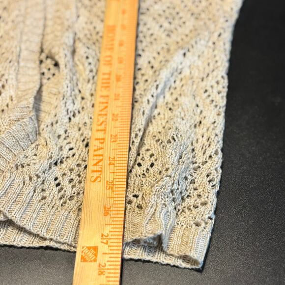 Miss Daisy M/L Beige Open Knit Boho Cardigan | Crochet Kimono Sweater Neutral - Picture 7 of 7
